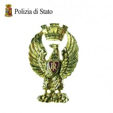 Fregio Metallo per Basco Ordinanza  Polizia di Stato PS ed Associazione ANPS Art.FREGIO-PS