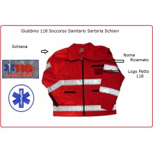 Giubbino Mistocotone Trattamento Teflon HT Soccorso Sanitario 118 Rosso Fluò Art.SS-GIU-118