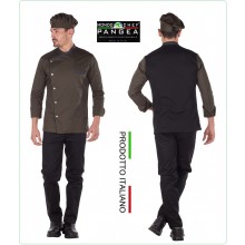 Giacca Cuoco Chef Sartoriale Nuova Zelanda Verde Militare  Pangea Personalizzata con Nome Ricamato Art.NZ0703  