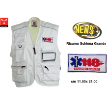 Gilet Estivo Multitasche Bianco POCKET con Ricamo Soccorso Sanitario 118 Payper Art. POKET-118