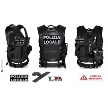Tactical Vest Gilet Tattico Modulare Corpetto Tattico Mil-Tec Nero POLIZIA LOCALE VENDITA RISERVATA Art.10720002-PL
