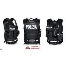 Tactical Vest Gilet Tattico Modulare Corpetto Tattico Mil-Tec Nero POLIZIA DI STATO NEW VENDITA RISERVATA Art.10720002-PS-NEW