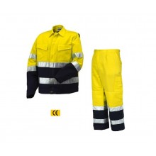 Completo Giubbino + Pantaloni  Alta Visibilità AV Bicolor Protezione Civile Soccorso Emergenza Certificato  Starter Art. 8445-8430N