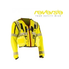 Giubbino Multitasche Professionale Giallo Fluò BRAVO SIERRA Reverse Soccorso Sanitario Protezione Civile Art. 212HVE