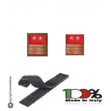 Gradi Velcro Esercito Italiano cm 6.00x5.00 Luogotenente Bordo Verde Bordo Bianco Sanità Art. G-EI-MEW