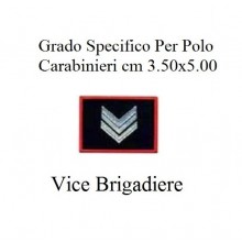 Gradi New Polo Ordine Pubblico più Piccoli cm 3.50x5.00  Carabinieri con Velcro VICE BRIGADIERE Art.CC-P5
