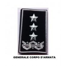 Gradi Tubolari Esercito Italiano Generale Corpo D'armata Fondo Nero o Verde Art. NSD-GEN-CD