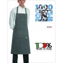 Grembiule Cucina Pettorina con Tascone cm 90x70 Bip Apron Grei Mix Art. 6103067C