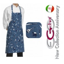 Grembiule Cucina Pettorina con Tascone cm 90x70 Jeans Art.704103