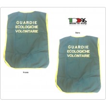 Corpetto Gilet Fratino Gabardine Verde Con Ricamo Guardie Ecologiche Volontarie Nuovo Modello  Art. GPG-GEV-1