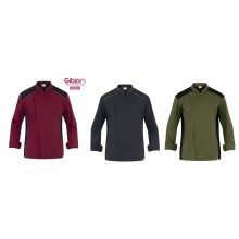 Giacca Guido Cuoco Chef Nero Bordeaux Militare Anche Personalizzata Giblor's Art. Q8G00672