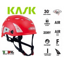 Casco Protezione Rosso PLASMA HI VIZ KASK ITALIA Soccorso Emergenza Alpinismo Sci Art. WHE00009-R