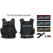 Tactical Vest Gilet Tattico Modulare Corpetto Tattico Mil-Tec Nero GUARDIE GIURATE - Rosso - Verde - Blu Art. 10720002-GG