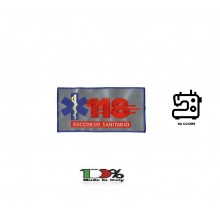 Toppa Patch Ricamo 118 Soccorso Sanitario Rifrangente Ricamato su Tessuto 3M® Misure 5x10 cm Art. CA533