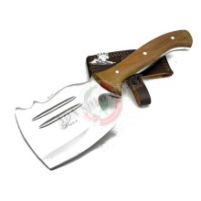 Mannaia per Macellaio Artigianale con Fodero Cuoco Manico Legno cm 27.50 MEDIA Art. MARU-03