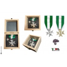 Medaglia Scatola Regalo in Legno con Pins Medaglia Anzianità di Servizio Carabinieri CC Oro Argento Art. SCATOLA-R-CC