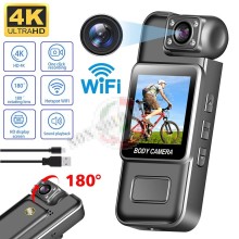 Body Cam Mini Telecamera Professionale per Divisa WiFi 4K 1080P HD Touch screen IPS da 2 Pollici Visione Notturna Videoregistratore Guardie Giurate GPG IPS Carabinieri Polizia Mini Cam Art. EFDD0053