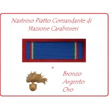 Nastrino in Tessuto Piatto Comandante di Stazione Carabinieri Art.CC-01N