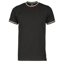 T-Shirt Girocollo Mezza Manica Corta Tricolore Bandiera Uomo Cotone PAYPER FLAG NERA Art. FLAG-N