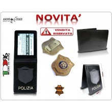Portadocumenti + con Placca Operativa Polizia Amministrativa Ascot Italy Novità Art.360PA