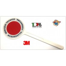 Paletta Segnaletica Stradale Disco Rosso + Rosso Classe III° Servizio Tecnico Acquedotto Fognature Art.PAL-FOG