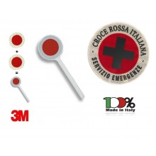 Paletta Segnaletica Ambo le Parti Rosse CRI C.R.I. Croce Rossa Italiana SEVIZIO EMERGENZE Art. R-CRISV