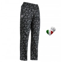 Pantalone Pantaloni Pants Hose Coulisse Cuoco Chef Professionale Ego Chef Italia Skulls Teschi Art. 3502120A