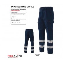 Pantalone Professionale Certificato Alta visibilità EN471 Classe 2 Soccorso Sanitario Protezione Civile RED4LIFE Siggi Art. 08PA0769
