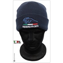 Berretto Zuccotto Papalina Invernale Blu Navy Logo Polizia di Stato PS  Pantera Squadra Volante Art.ALM-4