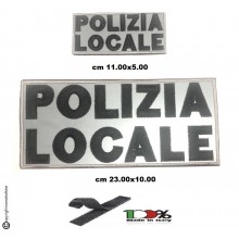 Coppia Patch Toppa con Velcro Alta Visibilità POLIZIA LOCALE da Applicare  Gilet Tattico o giubbotto Antiproiettile  Art. PL-BX