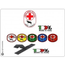 Patch Ricamata con Velcro Croce Rossa Italiana Unità Cinofila Art.NSD-CRIUCV