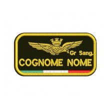 Patch Nominativa Con Testo Personalizzato Pilota Aeronautica Militare Art. BREV-PER Patch Nominativa Con Testo Personalizzato Pilota Aeronautica Militare Art. BREV-PER