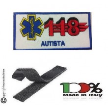 Patch Ricamata 118 Soccorso Sanitario con Velcro AUTISTA  Art. NSD-118A