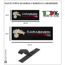 Patch Toppa Ricamo Con Velcro cm 5,00x15,00  4,00x10,00 CARABINIERI  Art.NSD-CC15X5
