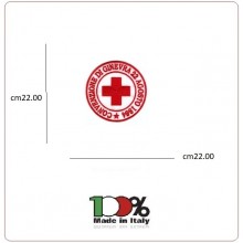 Patch Toppa Ricamata Termo Adesiva Croce Rossa Italiana CRI 22 Agosto 1864 CONVENZIONE GINEVRA cm 22.00 Gigante Art.CRI-P12