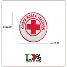 Patch Toppa Ricamata Termoadesiva Croce Rossa Italiana CRI cm 22.00 Gigante Art.CRI-P13