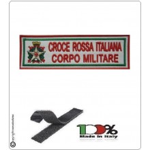 Patch Toppa Ricamata Croce Rossa Italiana Corpo Militare con Velcro Bianca Art.TU-MIL