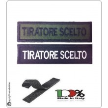 Patch Toppa Lineare Ricamata con Velcro Tiratore Scelto  Art.NSD-R3
