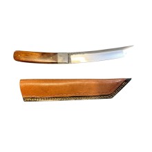 Coltello Artigianale con Fodero Cuoio Lama Fissa Tanto Maru 22.50 cm Caccia Escursioni Alpinismo Idea Regalo Art. COL10B