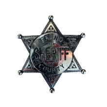 Placca Metallo Distintivo SHERIFF  Sceriffo Stella Argento  Denix Art. 113-NQ