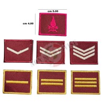 Gradi New Pettorale a Strip Ricamato a Macchina Fondo Amaranto Vigili del Fuoco Nuovo Modello Maglione Polo PICCOLO cm 5.00x4.00 Art. VVFF-PIC-NEW
