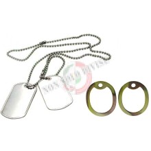 Piastrine Americane US Originali Colore Accaio Con Silenziatore Mimetici Dog Tags Kit Neutre Art. 27436A