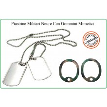 Piastrine Americane US Originali Colore Accaio Con Silenziatore Mimetici Dog Tags Kit Neutre Art.27436B