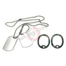 Piastrine Americane US Originali Colore Accaio Con Silenziatore Mimetici Dog Tags Kit Neutre Art.27436B
