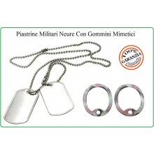 Piastrine Americane US Originali Colore Accaio Con Silenziatore Mimetici Dog Tags Kit Neutre Art.27436C