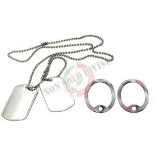 Piastrine Americane US Originali Colore Accaio Con Silenziatore Mimetici Dog Tags Kit Neutre Art. 27436C