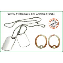 Piastrine Americane US Originali Colore Accaio Con Silenziatore Mimetici Dog Tags Kit Neutre Art.27436D-