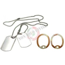 Piastrine Americane US Originali Colore Accaio Con Silenziatore Mimetici Dog Tags Kit Neutre Art. 27436D-