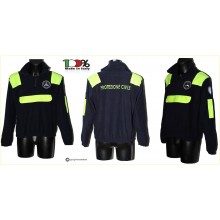 Maglione Maglioncino Pile Ricamato con Toppe Protezione Civile Volontaria Nazionale Modello Nuovo Tasca Marsupio Frontale Come la Napapijri Art.PILE-PC-S