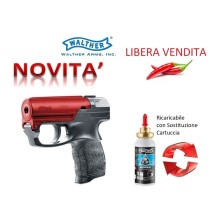 PDP Pistola Spray al Peperoncino NERA + ROSSO  RICARICABILE Walther Difesa Personale Libera Vendita e Libero Trasporto Art. UM-2-2050